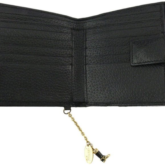 GUCCI W Hook Wallet GG Canvas Canvas ~ Leather Auth Used T19021 - Picture 9 of 10